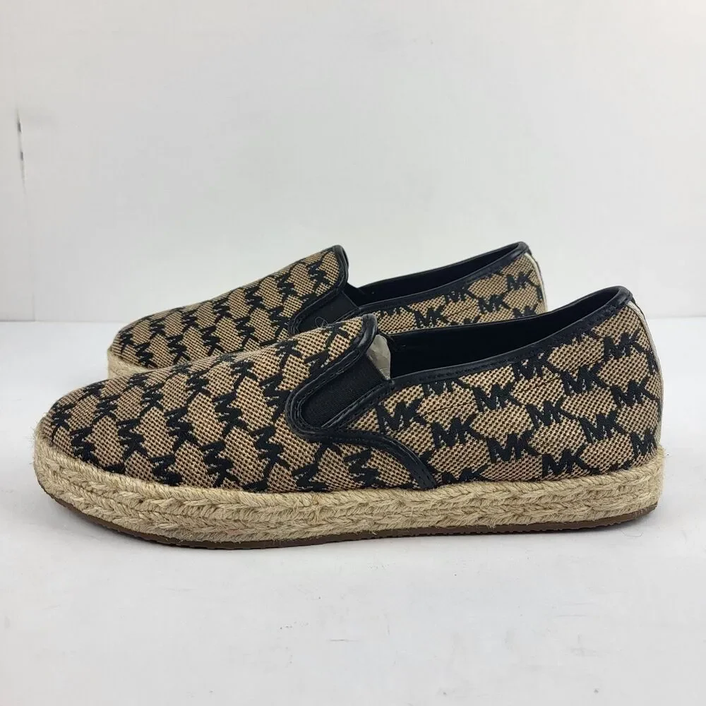 MICHAEL KORS Lenny Logo Jacquard Slip-On Espadrille Size 7M